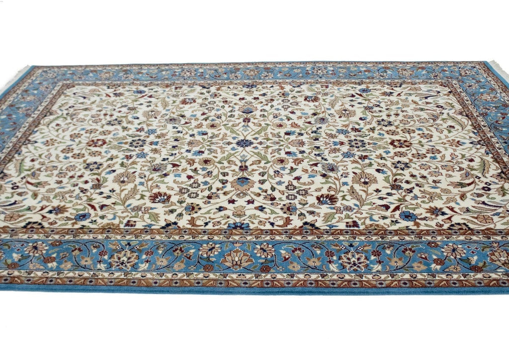 Cream Floral 7X9 Kirman Oriental Rug