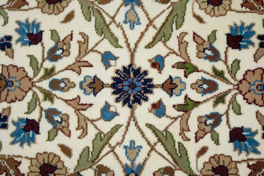 Cream Floral 7X9 Kirman Oriental Rug