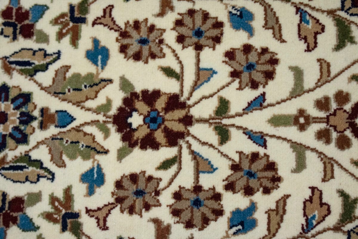 Cream Floral 7X9 Kirman Oriental Rug