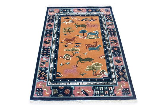 Apricot Pictorial 6X9 Chinese Style Oriental Rug