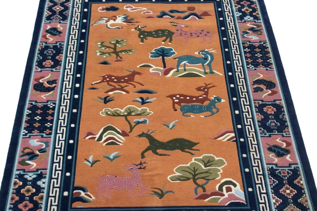 Apricot Pictorial 6X9 Chinese Style Oriental Rug