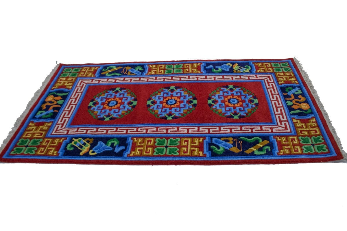 Red Floral 3X6 Chinese Style Oriental Rug