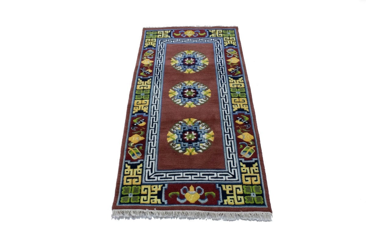 Maroon Red Floral 3X6 Chinese Style Oriental Rug