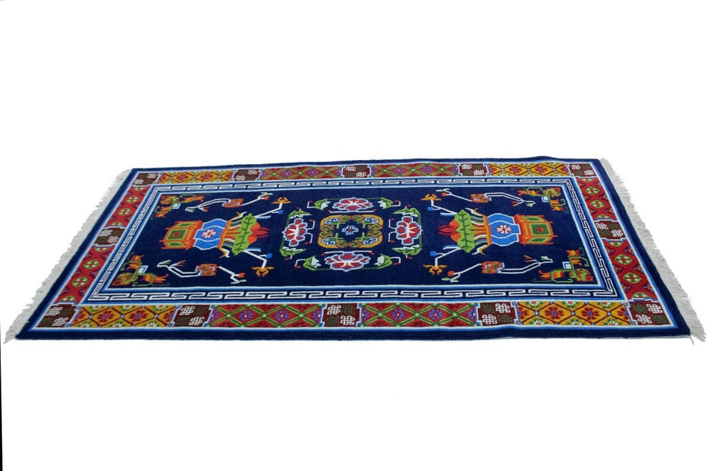Navy Blue Floral 3X6 Chinese Style Oriental Rug