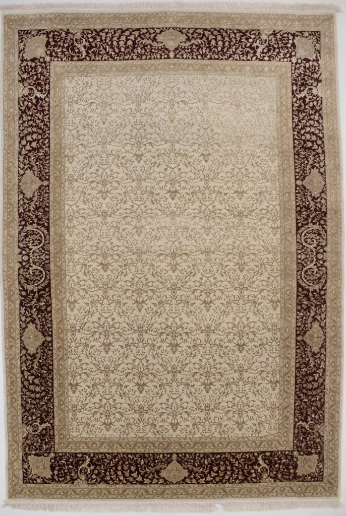 Classic Floral 6'7X9'7 Indo-Tabriz Modern Oriental Rug