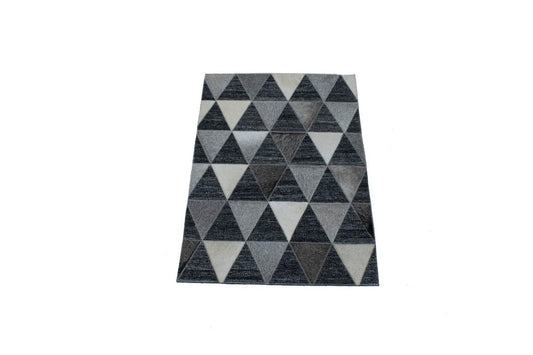 Charcoal Gray 2X3 Modern Leather Rug