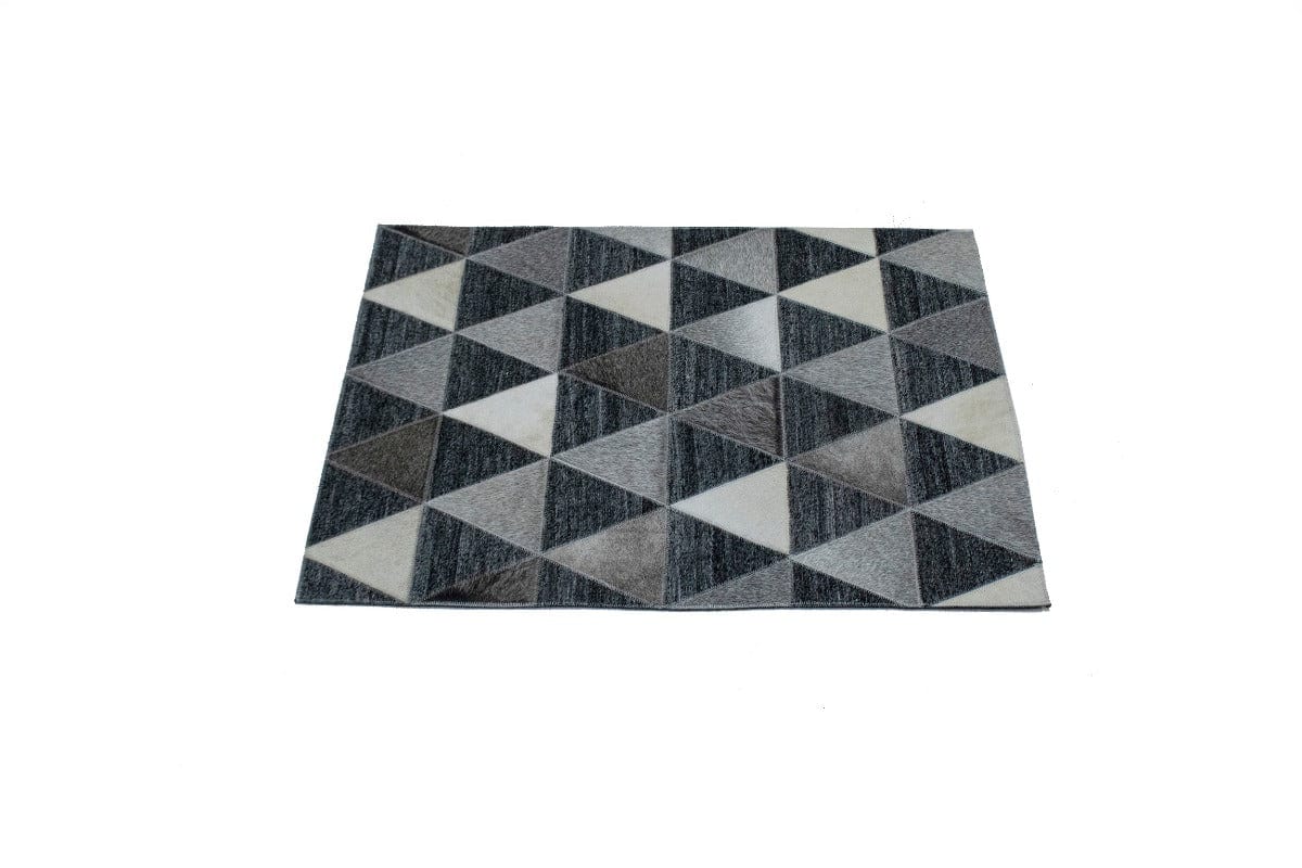 Charcoal Gray 2X3 Modern Leather Rug