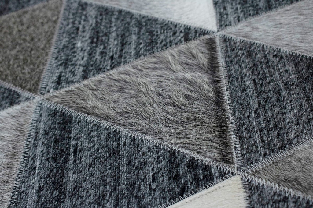 Charcoal Gray 2X3 Modern Leather Rug