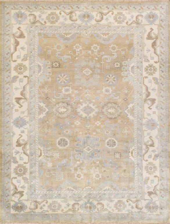 Oushak Collection Hand-Knotted L. Gold Lamb's Wool Area Rug- 9' 1" X 11'11"