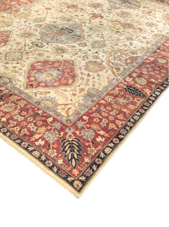 Kerman Collection Hand-Knotted Lamb's Wool Area Rug- 8' 11" X 11' 10"