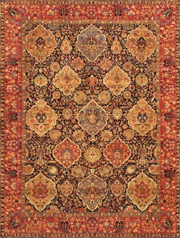 Kerman Collection Hand-Knotted Lamb's Wool Area Rug- 9' 11" X 13' 5"