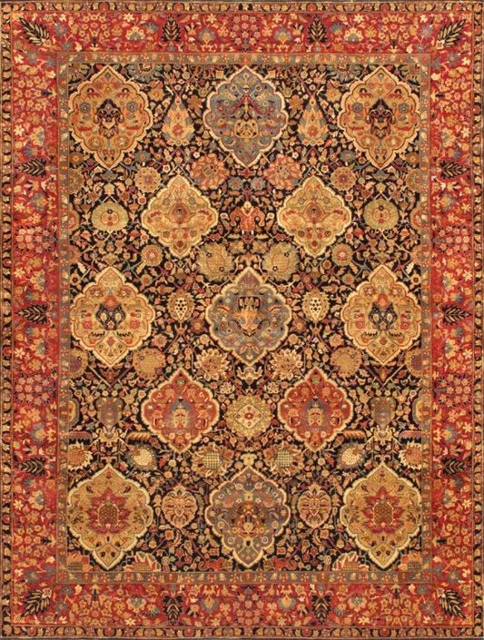 Kerman Collection Hand-Knotted Lamb's Wool Area Rug- 11' 11" X 18' 0"