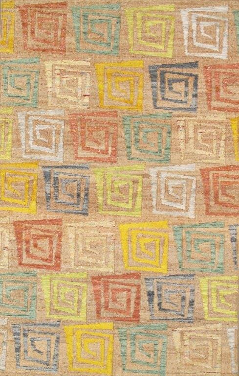 Sumak Modern Collection Hand-Woven Hemp Area Rug- 5' 0" X 8' 0"