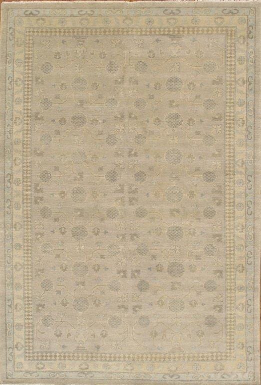 Khotan Collection Hand-Knotted Lamb's Wool Area Rug- 6' 2" X 9' 1"