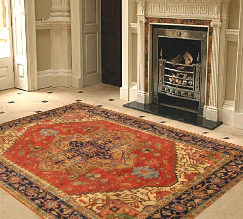 Serapi Collection Hand-Knotted Lamb's Wool Area Rug- 12' 1" X 17' 11"