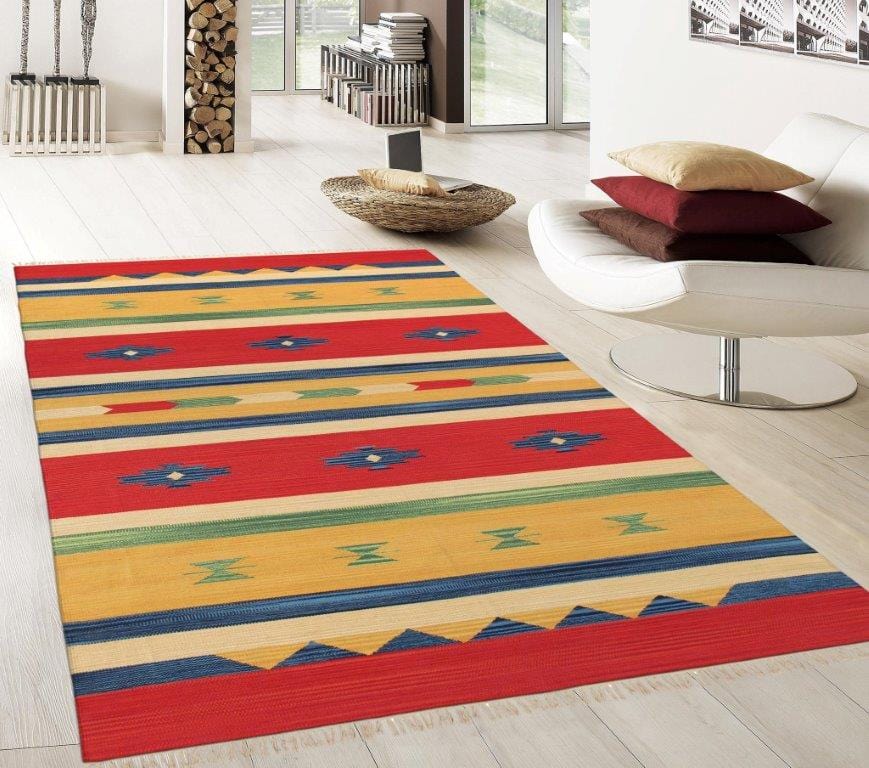 Anatolian Collection Hand-Woven Cotton Area Rug- 4' 0" X 6' 0"