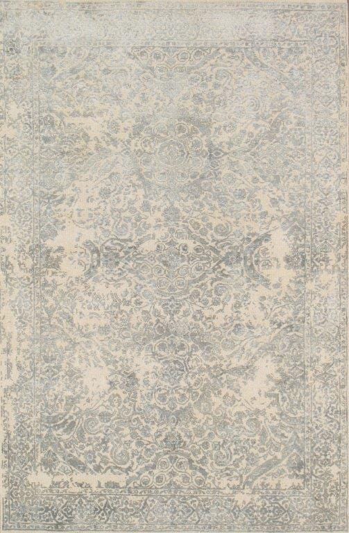 Transitional Collection Hand-Knotted Silk & Wool Area Rug- 4' 0" X 6' 1"