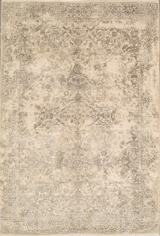 Transitiona Collection Hand-Knotted Silk & Wool Area Rug- 4' 1" X 6' 0"