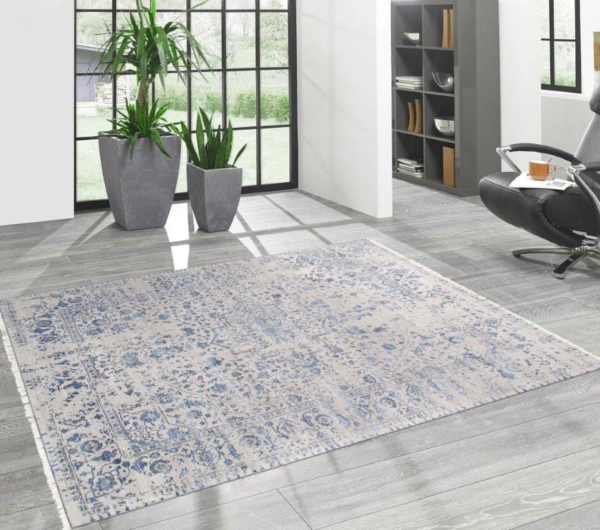 Transitiona Collection Hand-Knotted Silk & Wool Area Rug- 8' 1" X 10' 1"