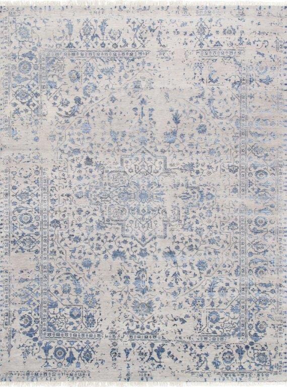 Transitiona Collection Hand-Knotted Silk & Wool Area Rug- 8' 1" X 10' 1"