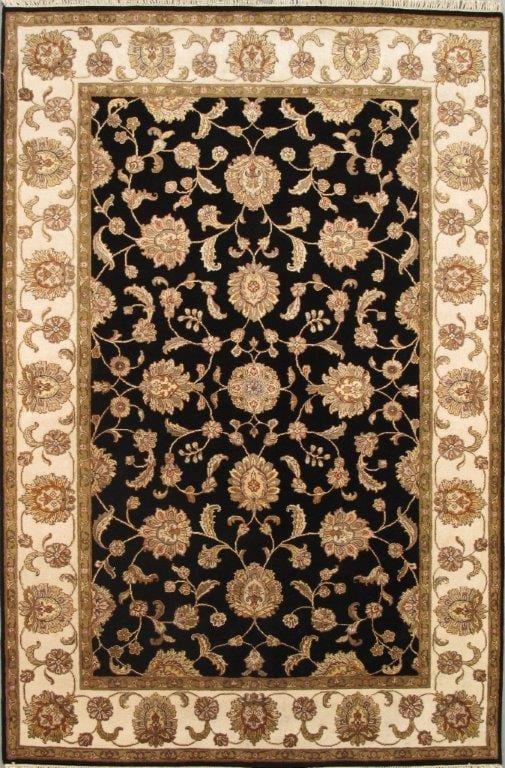 Agra Collection Hand-Knotted Silk & Wool Area Rug- 6' 2" X 9' 3"