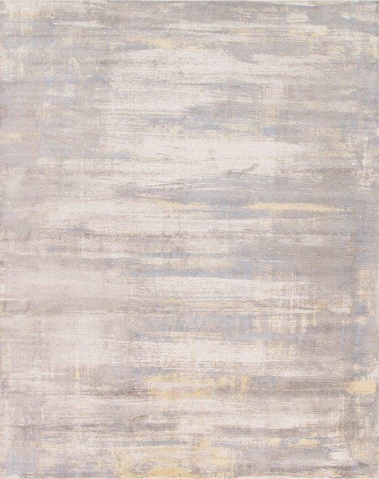 Modern Collection Handloom Ivory Bsilk & Wool Area Rug- 6' 0" X 9' 0"