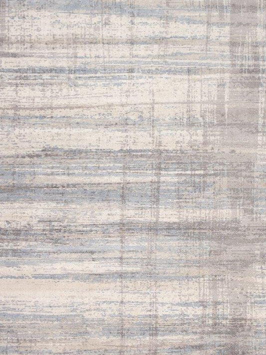 Modern Collection Handloom Silver Bsilk & Wool Area Rug- 6' 0" X 9' 0"