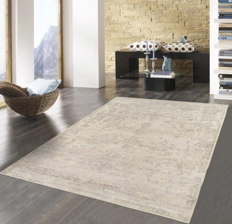 Transitional Collection Hand-Knotted Silk & Wool Area Rug- 9' 0" X 11' 11"