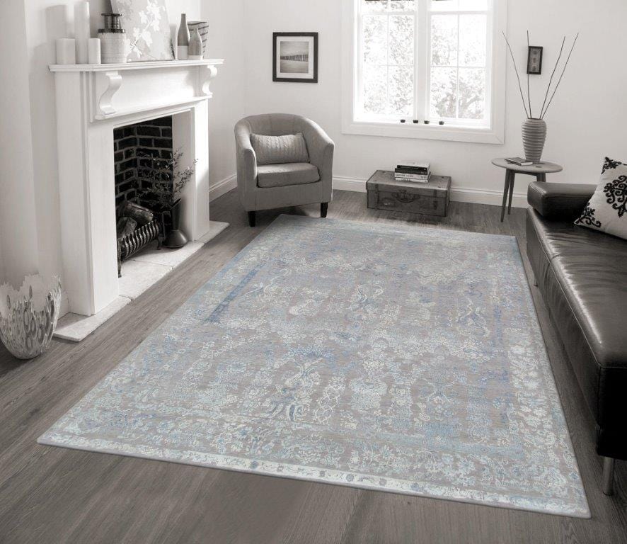 Transitional Collection Hand-Knotted Silk & Wool Area Rug- 8' 1" X 10' 0"