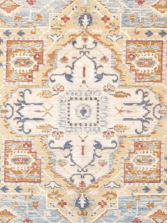 Heritage Collection Power Loom L Blue & Ivory Area Rug