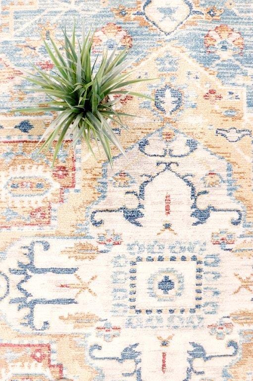 Heritage Collection Power Loom L Blue & Ivory Area Rug-10' 0" X 14' 0"