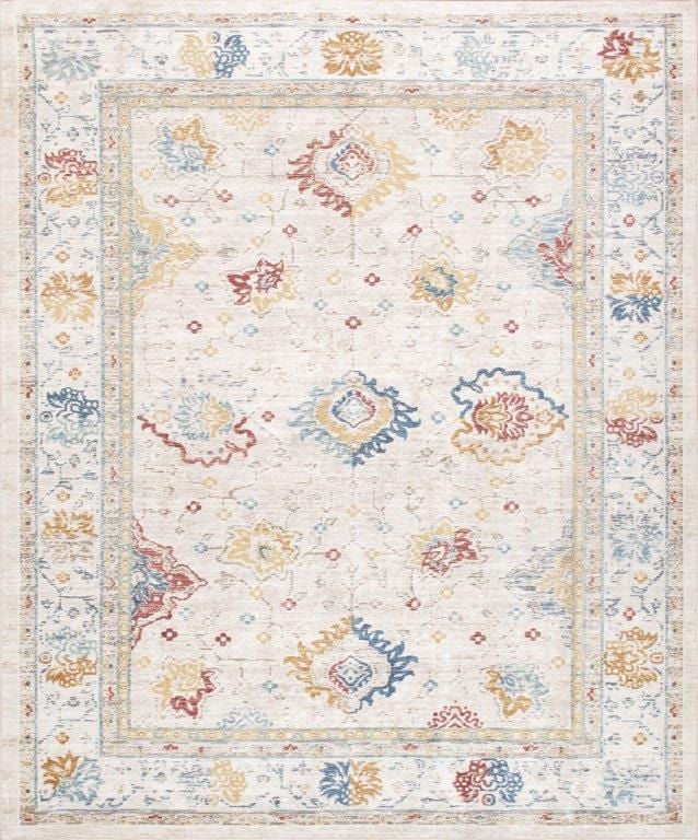 Heritage Collection Power Loom Beige & Ivory Area Rug