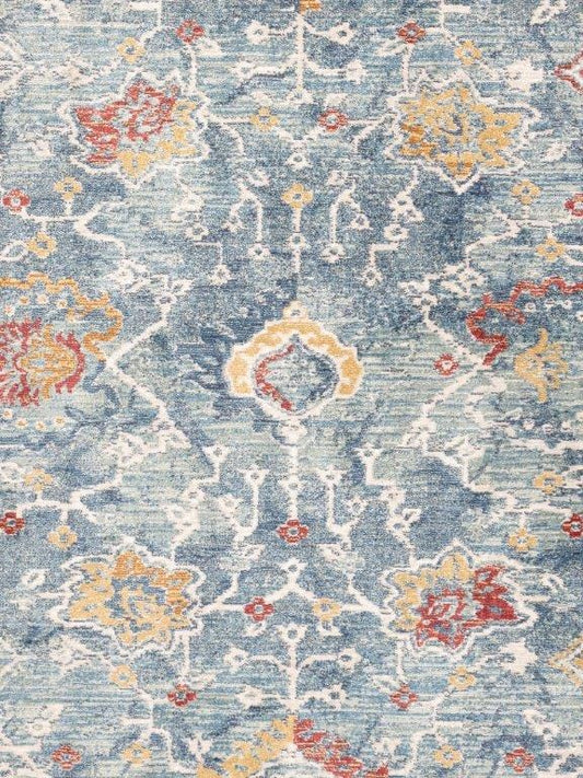 Heritage Collection Power Loom L.Blue & Beige Area Rug