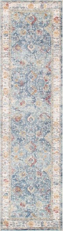 Heritage Collection Power Loom L.Blue & Beige Area Rug