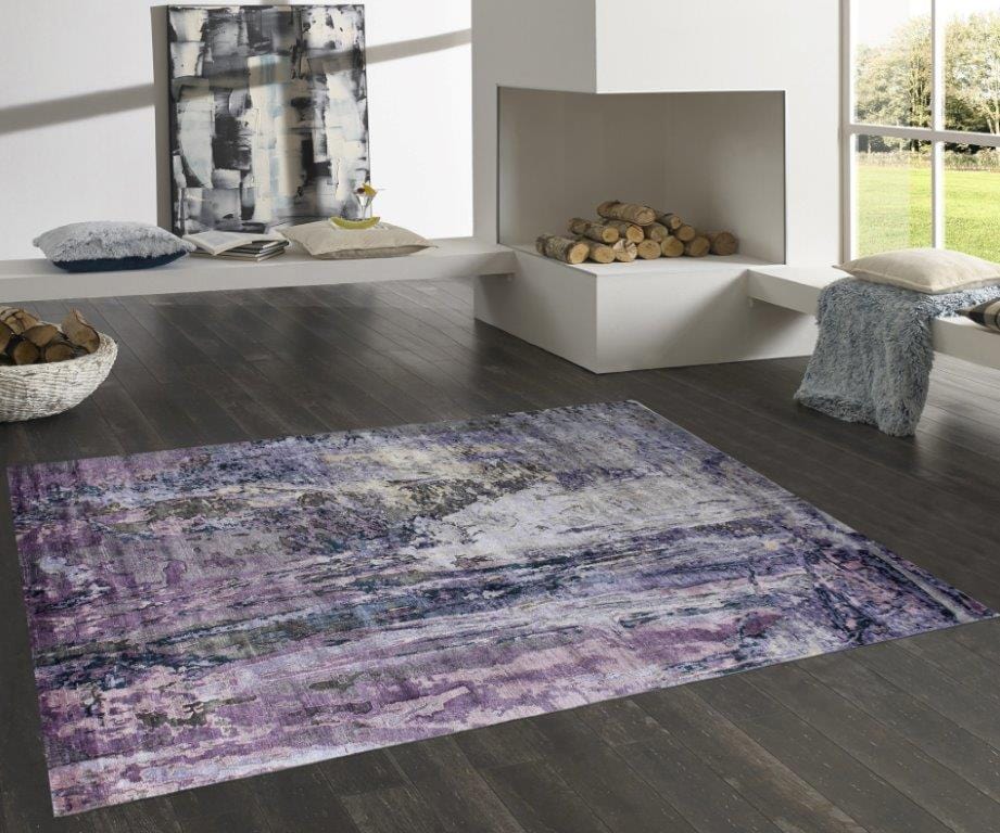 Modern Hand-knotted Silk Area Rug- 8'11" X 11'10"