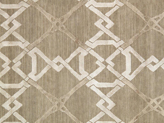 Modern Collection Hand-Knotted Silk & Wool Area Rug- 8' 1" X 10' 1"