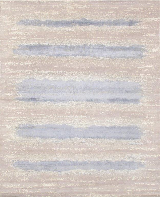 Modern Collection Hand-Knotted Silk & Wool Area Rug- 8' 1" X 9'11"