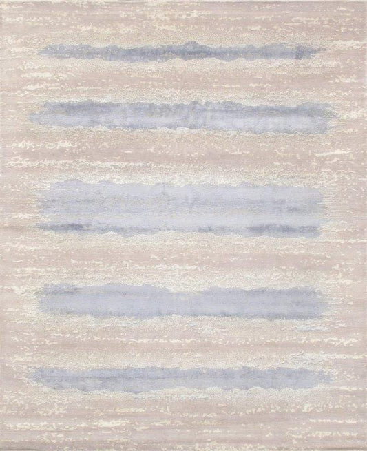 Modern Collection Hand-Knotted Silk & Wool Area Rug- 8' 1" X 9'11"