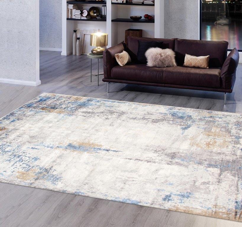 Modern Collection Hand-Knotted Silk & Wool Area Rug