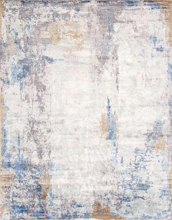 Modern Collection Hand-Knotted Silk & Wool Area Rug