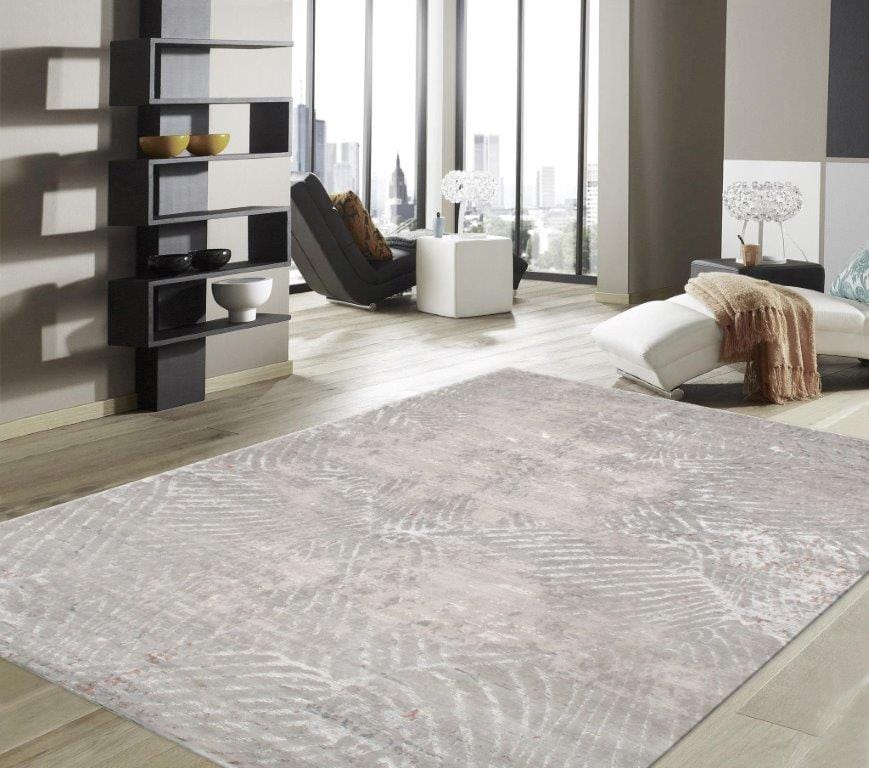 Modern Collection Hand-Knotted Silk & Wool Area Rug