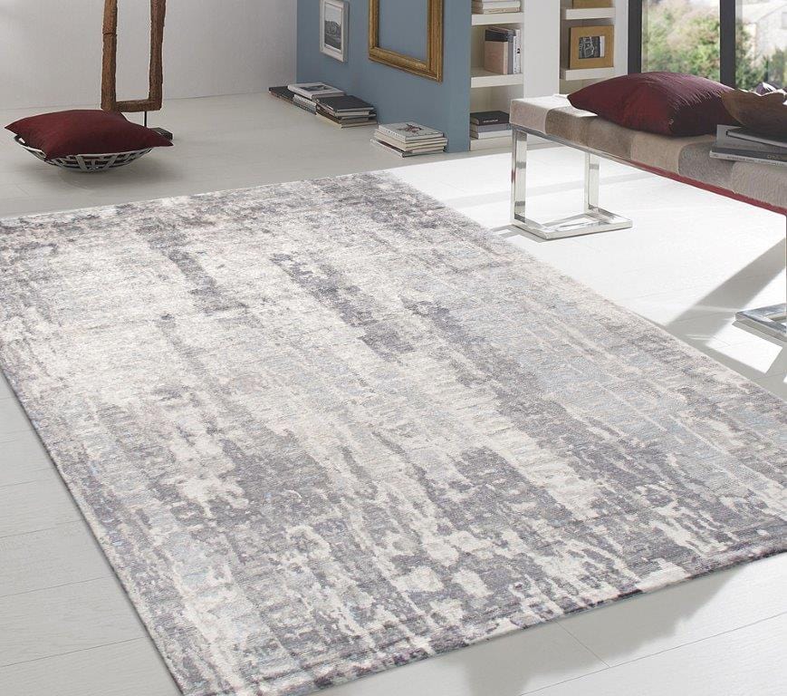 Modern Collection Hand-Knotted Silk & Wool Area Rug