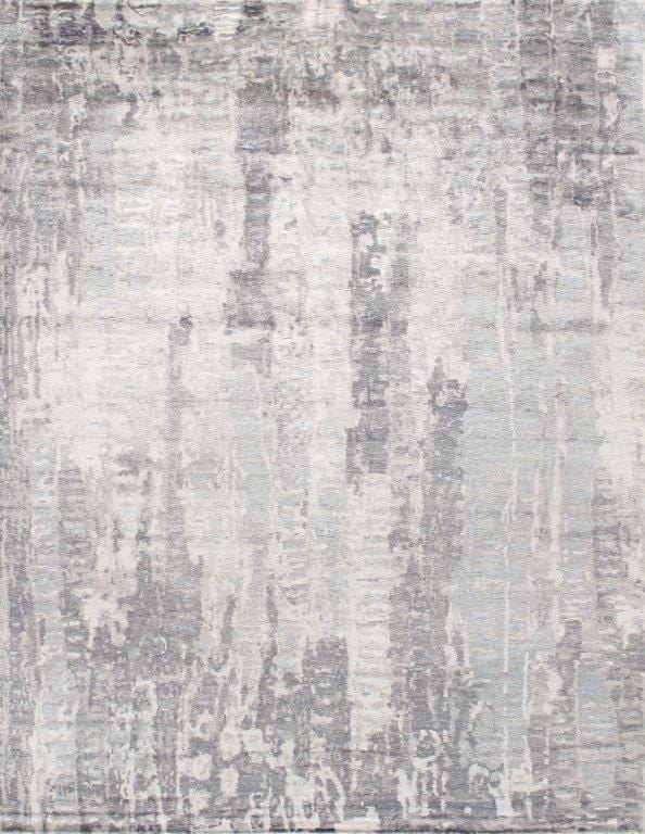 Modern Collection Hand-Knotted Silk & Wool Area Rug