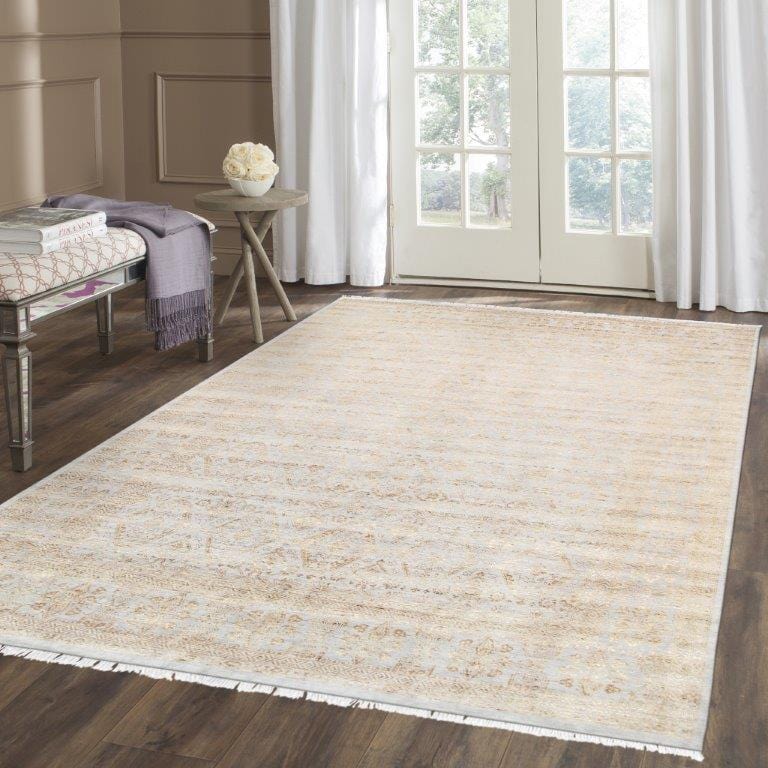 Transitional Collection Hand-Knotted Silk & Wool Area Rug- 9' 0" X 12' 0"