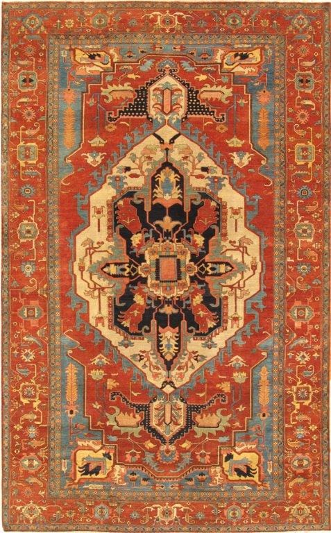 Serapi Collection Hand-Knotted Lamb's Wool Area Rug- 9' 1" X 11' 11"