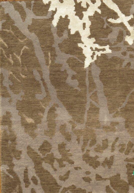 Modern Collection Hand-Knotted Silk & Wool Area Rug- 2' 0" X 3' 0"