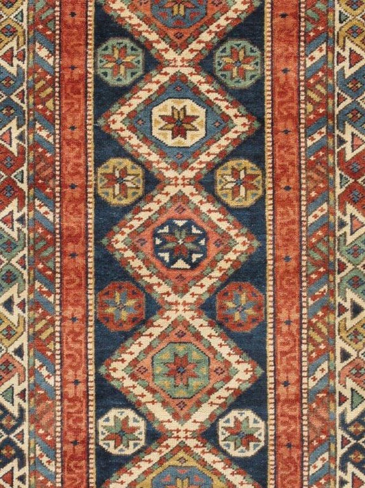 Kazak Collection Hand-Knotted Wool Area Rug- 4' 0" X 8' 2"