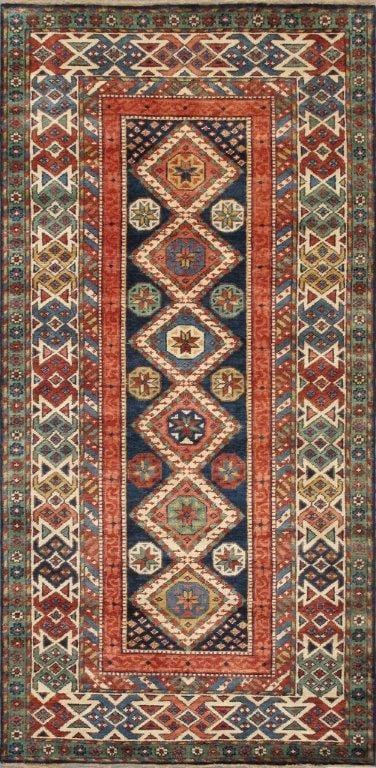 Kazak Collection Hand-Knotted Wool Area Rug- 4' 0" X 8' 2"