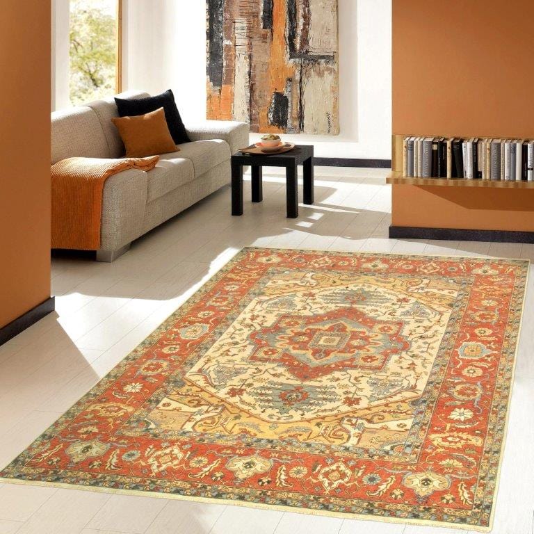 Serapi Collection Hand-Knotted Lamb's Wool Area Rug- 8' 1" X 10' 1"