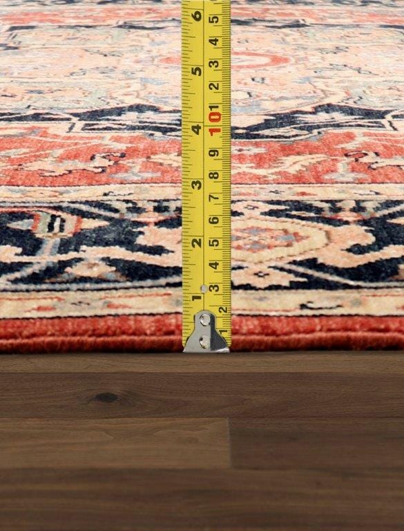 Serapi Collection Hand-Knotted Rust/Navy Wool Area Rug- 8' x 10'